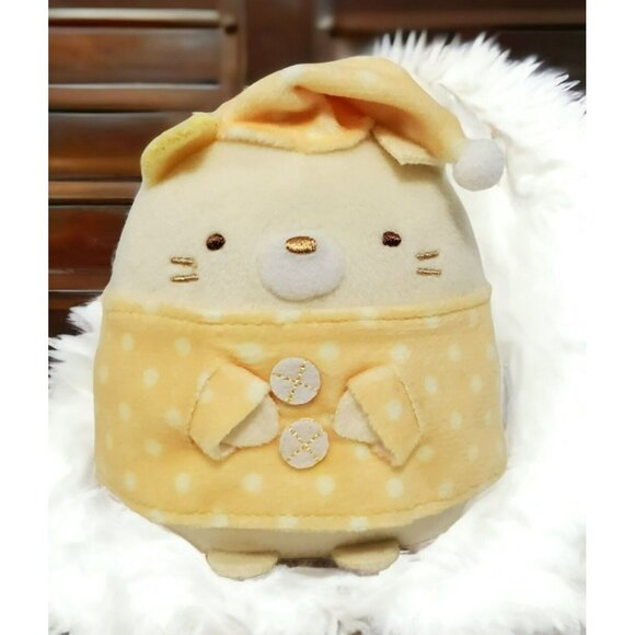 Sumikko Gurashi Plush Neko Cat Pajamas San-X Konna Ouchini Sumitaina Kitty 4” - Picture 1 of 12